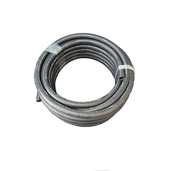 Industrial Choice 3/4 x 75 ft Roll EPDM Air-Water-Light Chemical 200PSI Hose Black ICH-ER3/4-200BK-75 - main